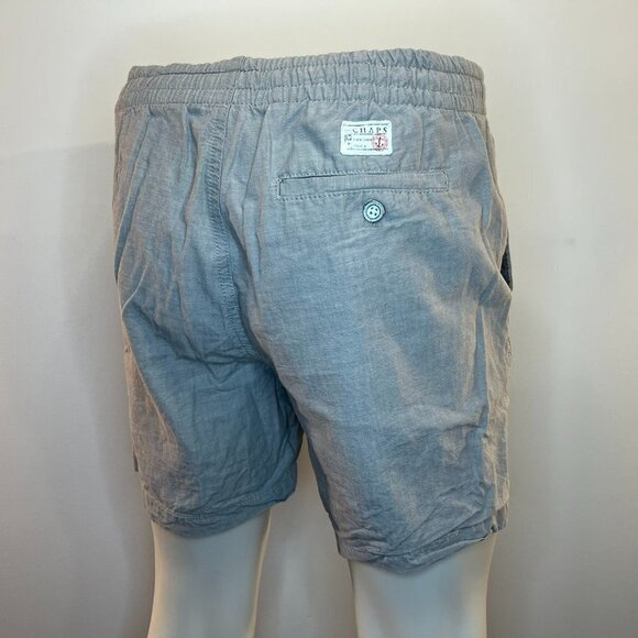 CHAPS Men's The Coastland Wash Chambray 6" Grey Shorts - Size Medium - Picture 2 of 3